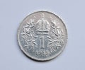 Old siver coin crown, Austria and Hungary Royalty Free Stock Photo