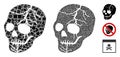 Old skull Composition Icon of Uneven Parts