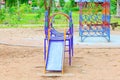 Old slide playground traditional metal in school children countryside Royalty Free Stock Photo