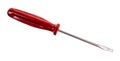 old slotted screwdriver with red handle isolated Royalty Free Stock Photo