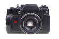 Old SLR camera. Royalty Free Stock Photo