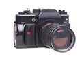 Old SLR camera. Royalty Free Stock Photo