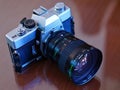 Old SLR Film Camera with Lens