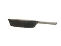 Old small aluminum alloy frying pan with handle isolated on a white background