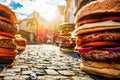 Old Small Burger Town AI Generated