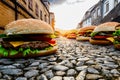 Old Small Burger Town AI Generated