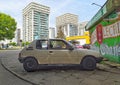 Old small classic famous French car Peugeot 205 GTI parked Royalty Free Stock Photo