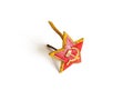 Old small emblem star of the Soviet army with a hammer and sickle Royalty Free Stock Photo