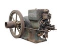 Old small gasoline engine isolated.