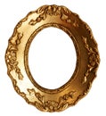 Old Small Gold Wood Mirror Frame with Ornaments Royalty Free Stock Photo