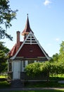 Old small house in the middle of park Royalty Free Stock Photo