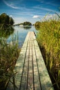 Old small pier at the lake Galve in Trakai Royalty Free Stock Photo