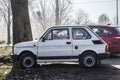 Old small Polish car Polski Fiat 126p parked Royalty Free Stock Photo