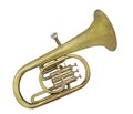 Old small tuba instrument isolated. Royalty Free Stock Photo