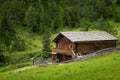 Old small wooden house in the alps Royalty Free Stock Photo