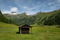 Old small wooden house in the alps Royalty Free Stock Photo