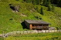 Old small wooden house in the alps Royalty Free Stock Photo