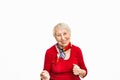 Old Woman with surprised expression on her face Royalty Free Stock Photo