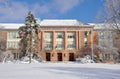 Old Snell Hall of Clarkson University in winter