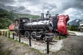 Old snow plow museum train locomotive in skagway alaska Royalty Free Stock Photo