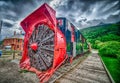 Old snow plow museum train locomotive in skagway alaska Royalty Free Stock Photo