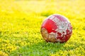 Old soccer ball Royalty Free Stock Photo