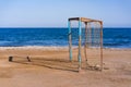 Old soccer goal Royalty Free Stock Photo