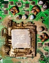 Old socket with CPU with dust and dirt