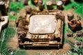 Old socket with CPU with dust and dirt