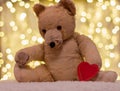 Old soft toy, teddy bear. Children toy.