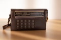 Old Sokol-403 radio with leather case in natural light.