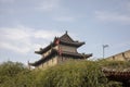 Old south wall and pagoda above trees, Xian, China Royalty Free Stock Photo