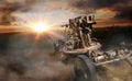 Old soviet antiaircraft gun Royalty Free Stock Photo