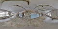 3D spherical panorama with 360 degree viewing angle Abandoned building in winter with snow in Pripyat For virtual reality in vr