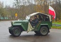 Old Soviet Army GAZ 67 car on a parade Royalty Free Stock Photo