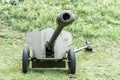 Old Soviet artillery antitank gun from World War II age.