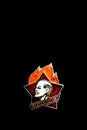 Old soviet badge on a black background, isolate Royalty Free Stock Photo