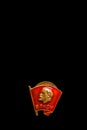 Old soviet badge on a black background, isolate Royalty Free Stock Photo