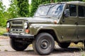 Old Soviet car, a green SUV for safari