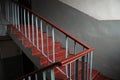 Old soviet dirty dark staircase in an apartment building in dnipro city Royalty Free Stock Photo