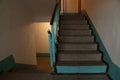 Old soviet dirty dark staircase in an apartment building in dnipro city Royalty Free Stock Photo