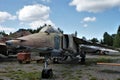 Aviation museum in Latvia. Old Soviet Union military plane. Royalty Free Stock Photo