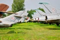 Old soviet fighter planes MIG Royalty Free Stock Photo