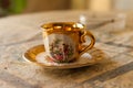 Old soviet gilded porcelain cup.