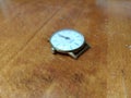 Old soviet gold wrist watch close-up Royalty Free Stock Photo