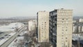 old Soviet high-rise buildings. aerial shooting