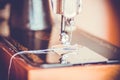 Old Soviet household sewing machine-light textile industry Royalty Free Stock Photo