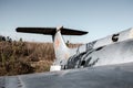 Old soviet L-29 plane fuselage empennage airfield Royalty Free Stock Photo