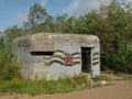 Old soviet military pillbox with graffiti Royalty Free Stock Photo