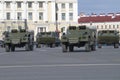 Old Soviet military vehicles BTR-40 and BRDM